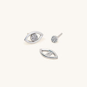 Aretes 2 en 1 Ojo Pavé
