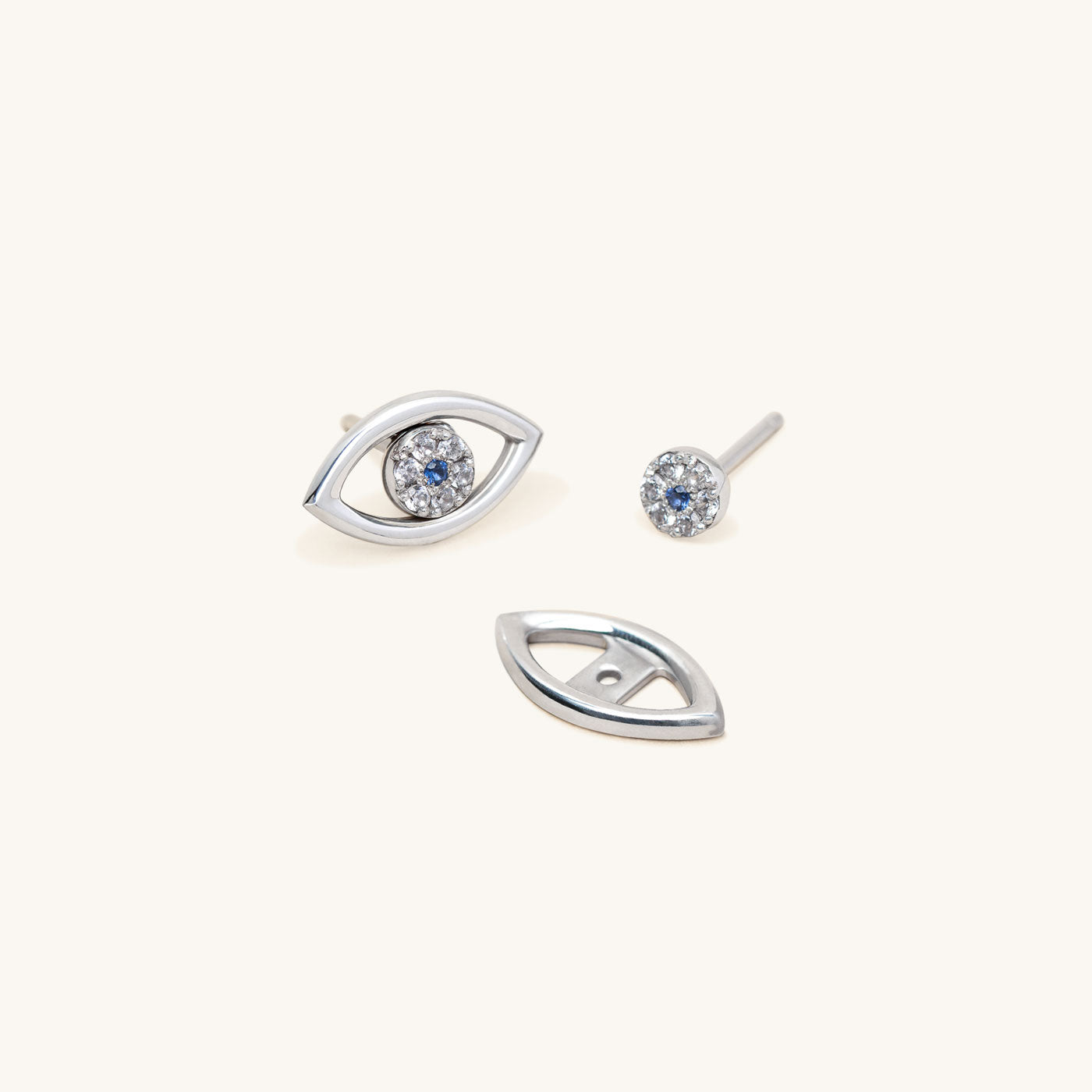 Aretes 2 en 1 Ojo Turco