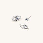 Aretes 2 en 1 Ojo Turco